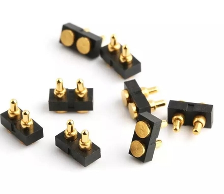 Золотой POGO Pin Connector 2 Pins Magnetic SMT Pogo Пролетно загруженный соединитель 10P